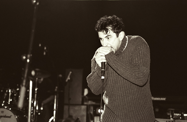 Phil Daniels live onstage with Blur at Brixton Academy 2003