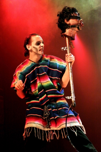 Daniel Endrész on stage with The Circus of Horrors