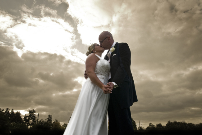 The Bride and Groom at Sunset