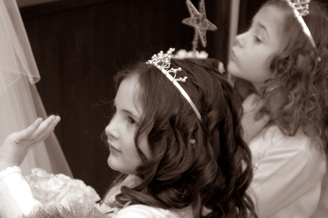 Bridesmaids in procession